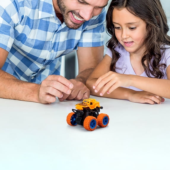 Friction Powered Monster Truck Toy, 360° Flip Stunt Off-Road Car with Shock Spring Rubber Wheels, Durable Anti-Collision All Terrain Vehicle Gift for Toddlers Boys Girls Indoor Outdoor Play