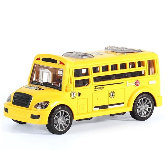 Friction Powered School Bus Toy for Toddlers Ages 3-5, Realistic Yellow Openable Doors, Durable ABS Construction, Educational Role Play Vehicle