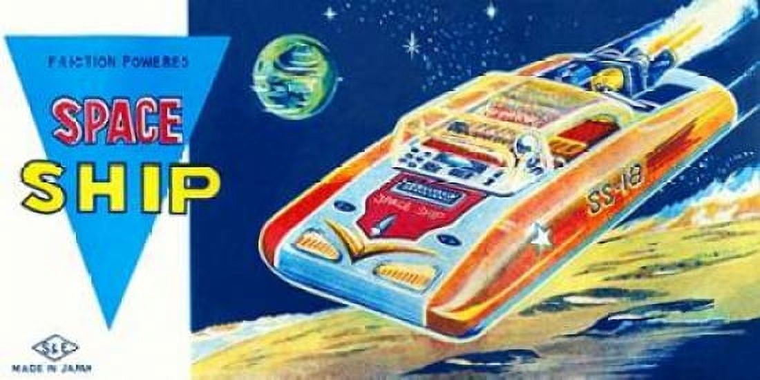 Friction Powered Space Ship SS-18 Canvas Art - Retrobot (24 x 48)