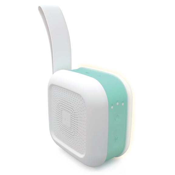 Open Box Frida Baby 2-in-1 Portable Sound Machine and Night Light with Strap for Infant, White noise Machine with Soothing Sounds for Stroller or Car Seat with Volume Control
