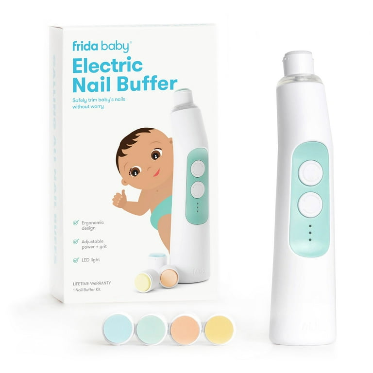 Frida Baby Electric Nail Buffer and Trimmer Grooming Kit Nail Clipper Alternative for Newborn to Toddler 6 Pieces