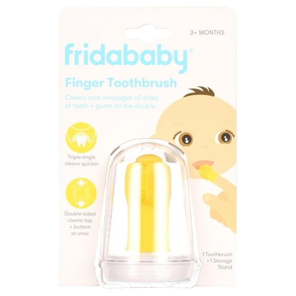 Frida Baby SmileFrida Finger Toothbrush for Baby to Infant Dental Care, Yellow