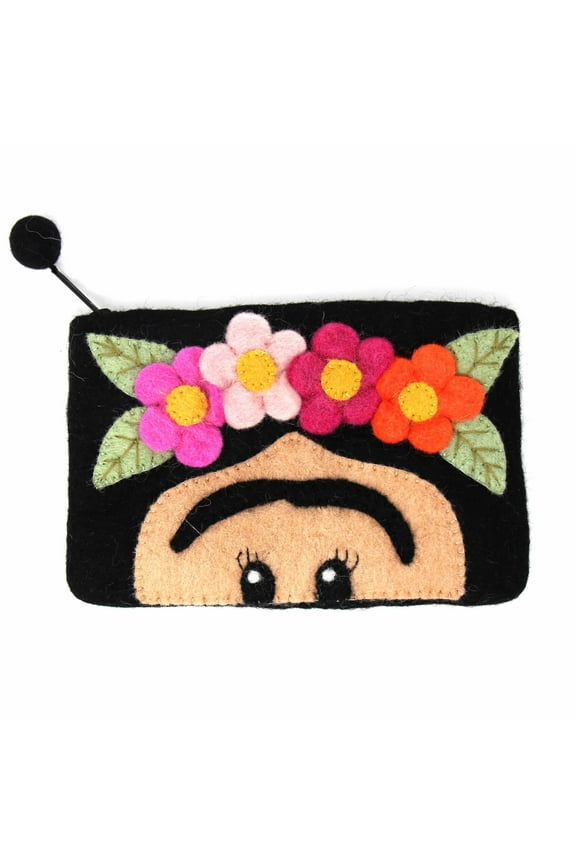 Frida Felt Zipper Zipper Pouch
