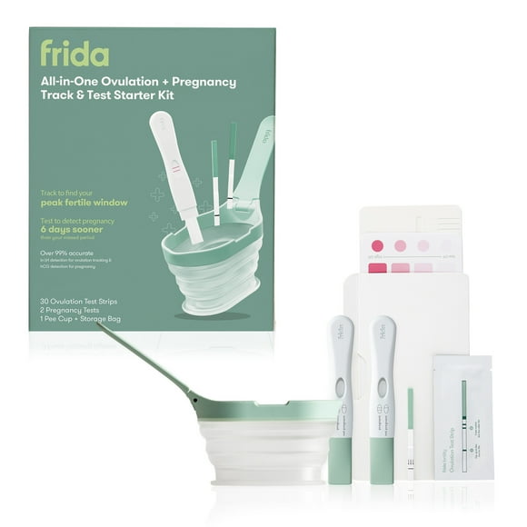 Frida Fertility Ovulation Test Kit with 30 Ovulation Strips, Pregnancy Tests, and Pee Cup