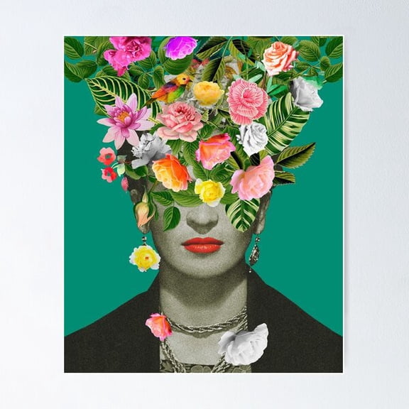 Frida Floralgreen Poster, Poster Only