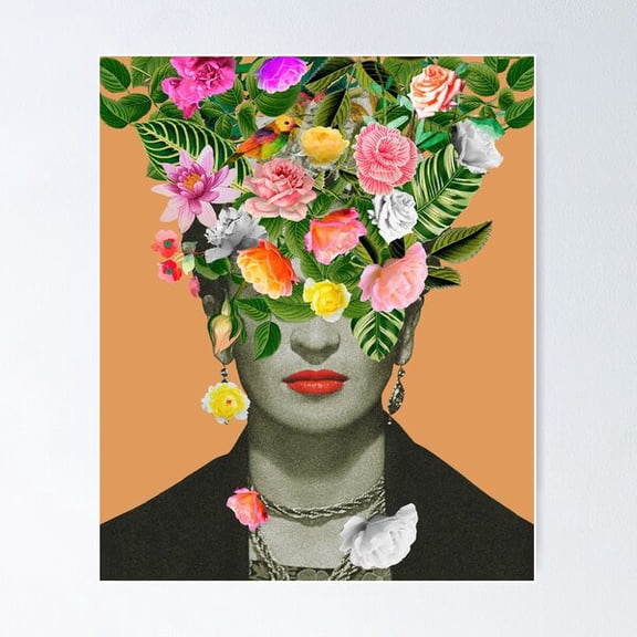 Frida Floralorange Poster, Poster Only
