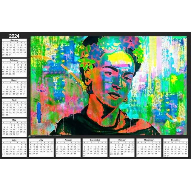 Frida Kahlo 2024 Yearly Wall Calendar Poster 18" x 12"