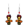 thumbnail image 1 of Frida Kahlo Abstract Doll Mexican Artist Graphic Dangle Earrings - Womens Fashion Handmade Jewelry Boho Accessories, 1 of 1