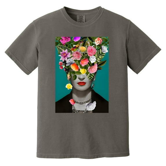 Frida Kahlo Feminist Mexican Artist Beautiful Flowers Art Comfort Color T-Shirt
