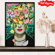 Frida Kahlo Flower Head Frida Kahlo Not Fragile Like A Flower Fragile Like A Bomb 16 x 24 Inch Poster