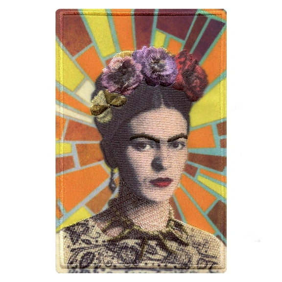 Frida Kahlo Mosaic Rays Portrait Sublimated Embroidered Iron On Patch