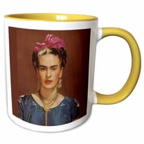 3drose, Frida Kahlo Painting, 15oz Two-tone Yellow Mug