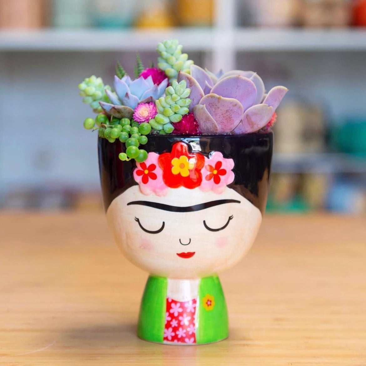 Frida Kahlo Planter Pot , People Planter, Facepot Planter, Cute Planter Pot  - Walmart.com