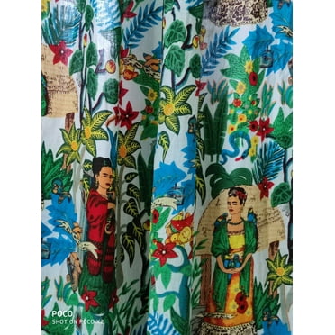 Frida Kahlo Print Curtains Set Of Two Panel, Boho Decor, Housewarming Gift, Boho curtains.