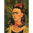 thumbnail image 1 of Frida Kahlo - SelF Portrait With Small Monkey - CANVAS or PRINT WALL ART, 1 of 1