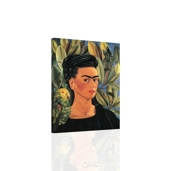 Frida Kahlo - Self Portrait With Bonito - CANVAS OR PRINT WALL ART