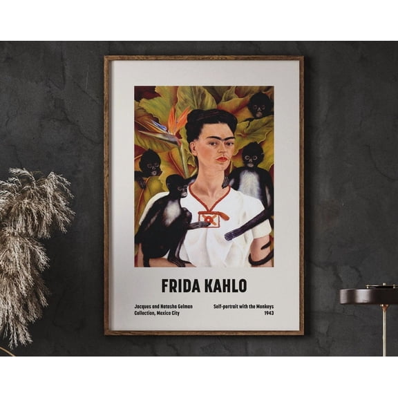 Frida Kahlo Self Portrait With The Monkeys 1943 Feminist Artwork Frida Kahlo Art Print Download Print Decor For Living Room Bedroom