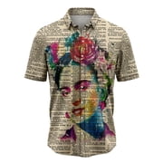 Frida Kahlo Upcycled Dictionary Aloha Hawaiian Shirt