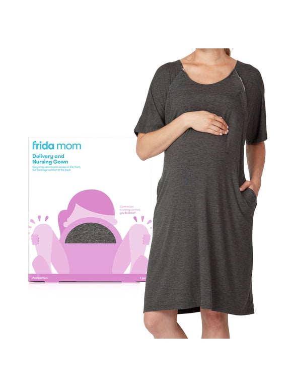 Labor and Delivery Gown, Maternity & Postpartum Nursing Gown, Jersey Nightgown, One Size