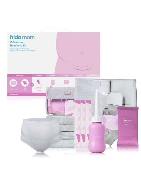 Postpartum C-Section Recovery Care Kit with Peri Bottle and Disposable Underwear for Women, One Size