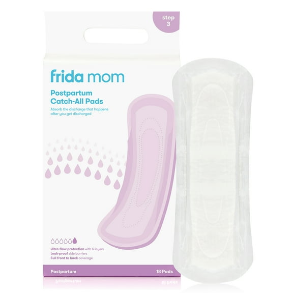 Frida Mom Postpartum Catch-All Feminine Pads for Maximum Absorbancy, Disposable Postpartum Underwear Alternative for Women, 18 Count
