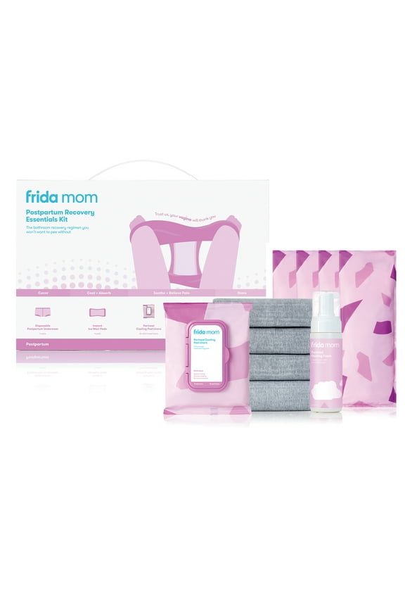 Postpartum Recovery Essentials with Pads & Disposable Underwear, 4 Count Gift Set, One Size
