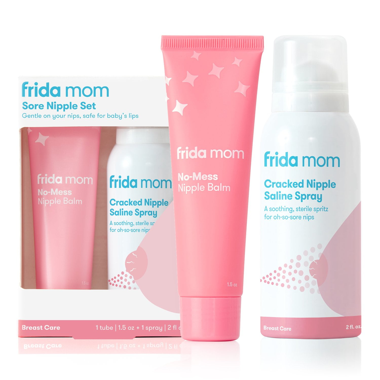 Frida Mom Sore Nipple Breastfeeding Set with Soothing Saline Spray and