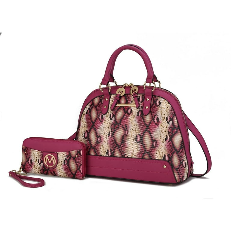 Frida Satchel Handbag by Mia k and Wallet 2 Pieces Walmart