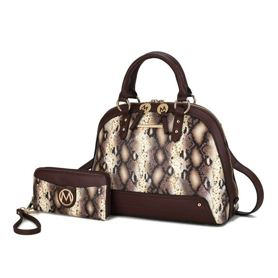 Frida Satchel Handbag by Mia k and Wallet 2 Pieces