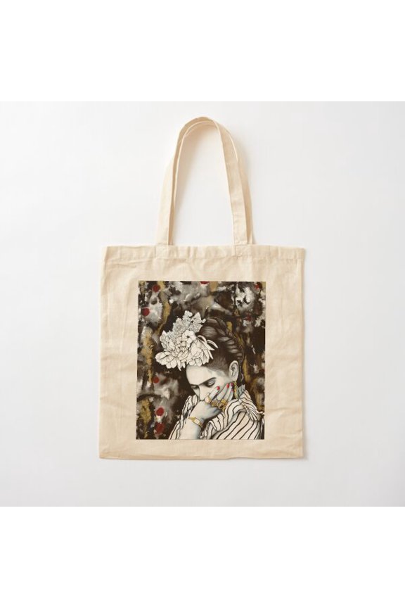 Frida Style 01 Canvas Tote Bags, Reusable Shopping Bag