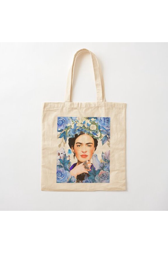 Frida Winter Canvas Tote Bags, Reusable Shopping Bag