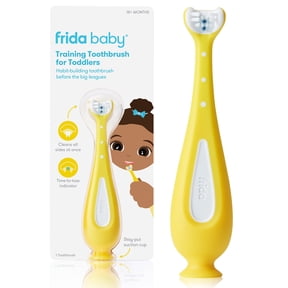 Fridababy SmileFrida Toddler Toothbrush With Triple-Angle Bristles, Yellow