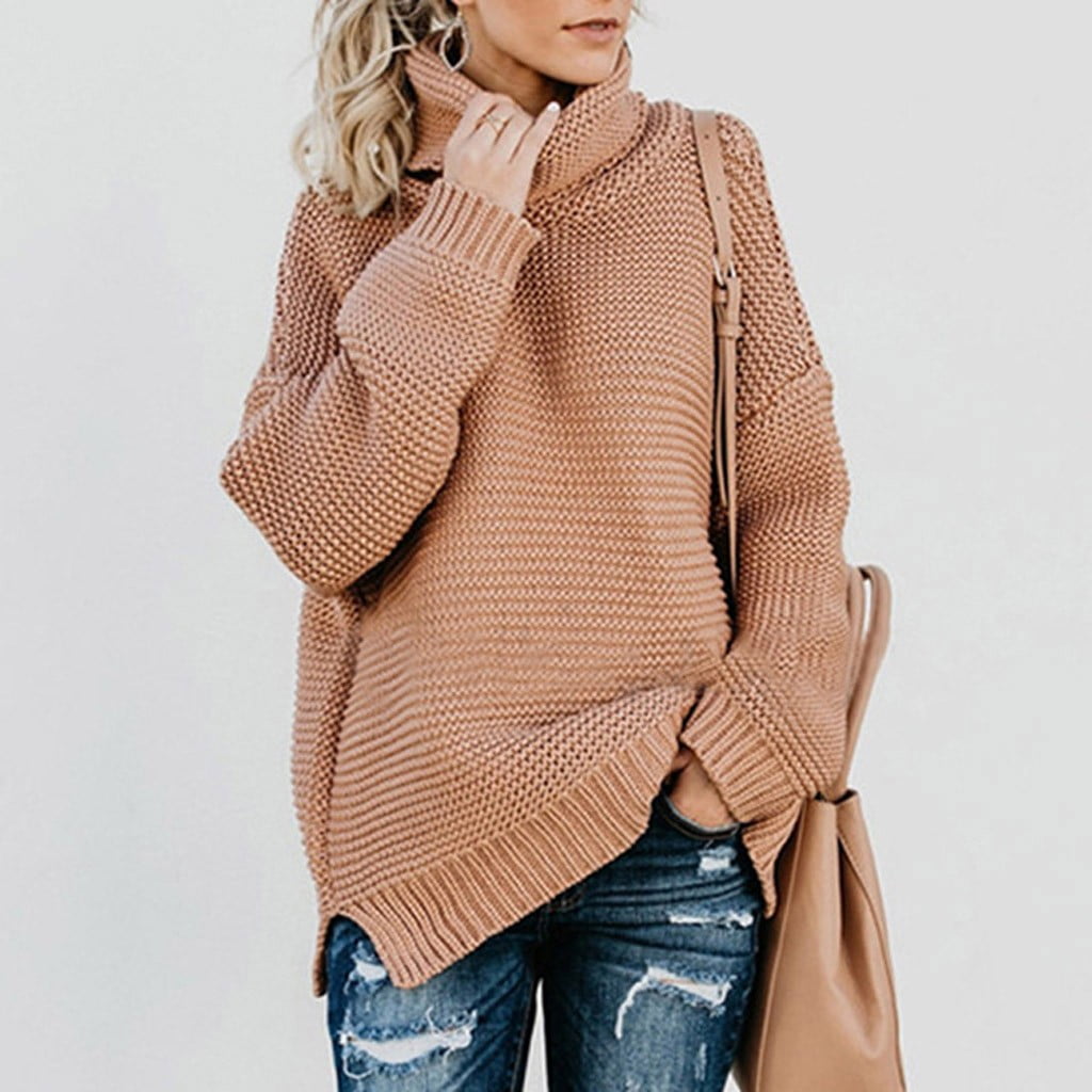 Azrian Chunky Ribbed Turtleneck Sweater for Winter - Women's