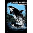 thumbnail image 1 of Friday Harbor, Washington, Orca and Calf Scratchboard (36x54 Giclee Gallery Art Print, Vivid Textured Wall Decor), 1 of 3