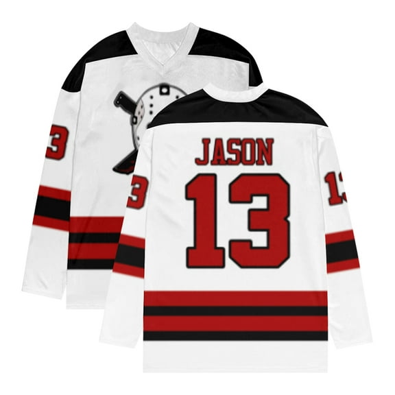 Friday Jason Voorhees Hockey Jersey V-Neck Long Sleeve Streetwear Women Men Cosplay Athletic Sweatshirt