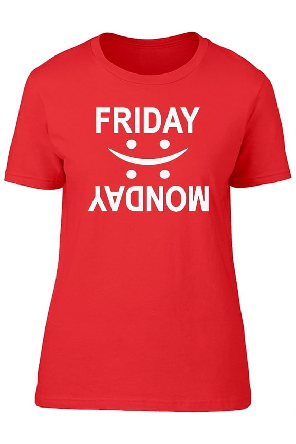 Friday Monday Happy Sad Face T-Shirt Women -Image by Shutterstock, Female Medium