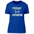 thumbnail image 1 of Friday Monday Happy Sad Face T-Shirt Women -Image by Shutterstock, Female Medium, 1 of 2