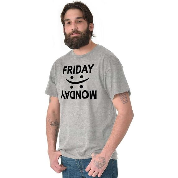 Friday Monday Happy Sad Weekend Vibes Men's Graphic T Shirt Tees Brisco Brands L
