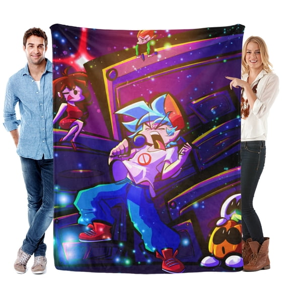 Friday Night Funkin-Anti-Pilling Flannel Blanket Soft Lightweight Plush Fuzzy Cozy Luxury Blanket for Home and Kitchen Use Perfect for Kids and Adults