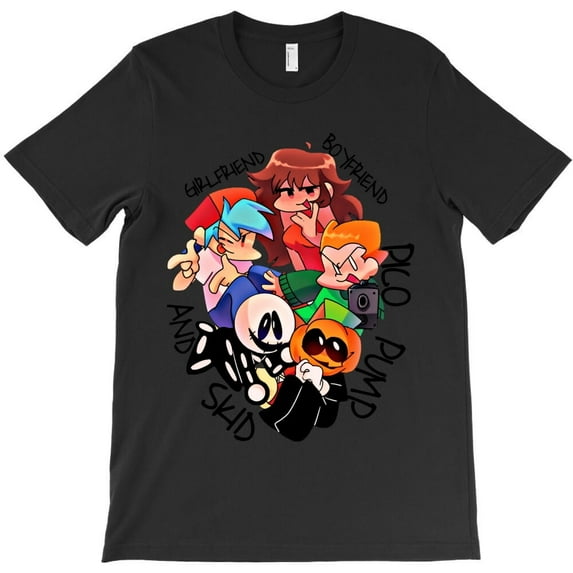 Friday Night Funkin' Boyfriend Girlfriend Pico Skid And Pump Funny H35890 Unisex T-Shirt, Up to 5XL Available