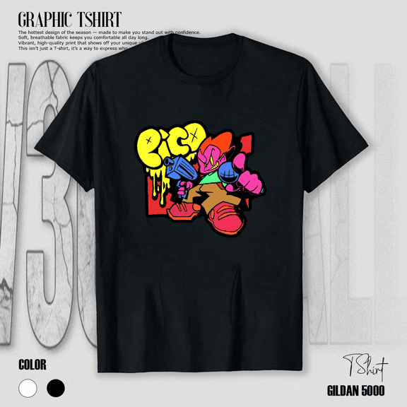 Friday Night Funkin Pico Retro Game Music Fan Graphic Unisex T-Shirt up to size 5XL