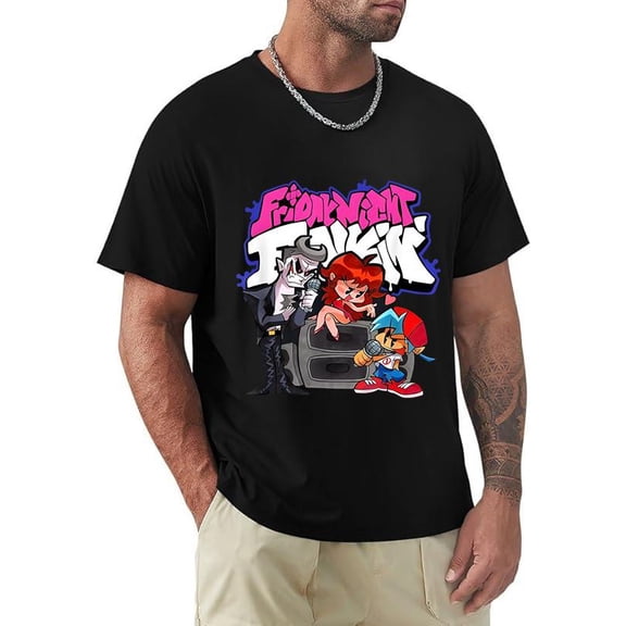 Friday Night Funkin Singing Battle Gamer Style Retro Music Geek Unisex T-Shirt, for men & women, up to size 5XL.