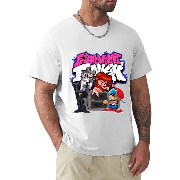 Friday Night Funkin Singing Battle Gamer Style Retro Music Geek Unisex T-Shirt, for men & women, up to size 5XL.