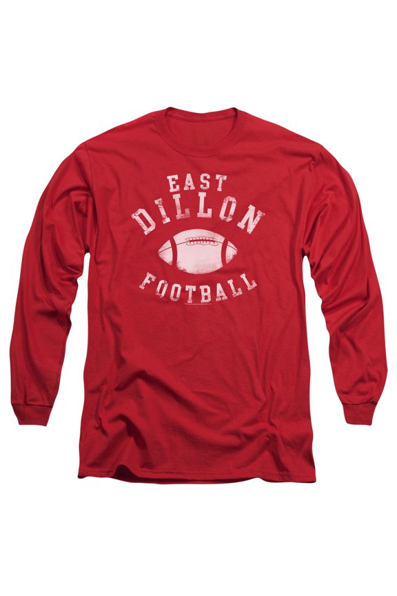 Friday Night Lights East Dillon Football Long Sleeve Adult 18/1 T-Shirt Red Red