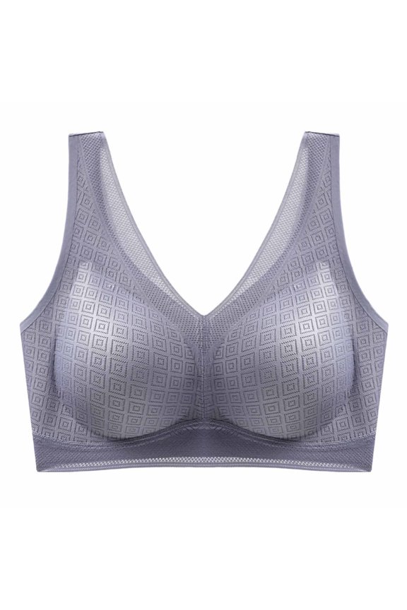 RYDCOT Seamless Sports Bra with Floral Lace Trim - Women's Seamless Sports Bra Comfortable Breathable Base Underwear Wireless High-Support Yoga Sports Bra
