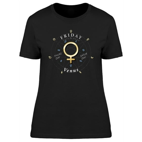 Friday Sign Venus Graphic T-Shirt Women -Image by Shutterstock, Female Large