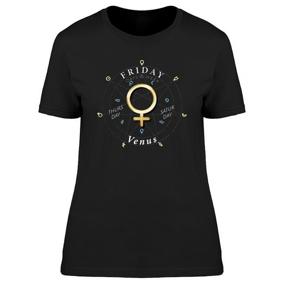 Friday Sign Venus Graphic T-Shirt Women -Image by Shutterstock, Female Medium