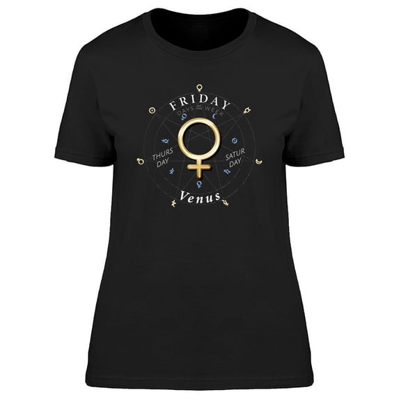 Friday Sign Venus Graphic T-Shirt Women -Image by Shutterstock, Female Small