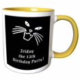 thumbnail image 1 of 3drose, Friday the 13th Birthday Party, 15oz Two-tone Yellow Mug, 1 of 6