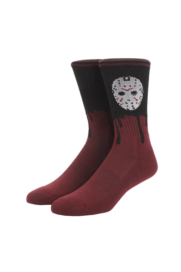 Friday The 13Th Black Light Jason Mask Mens Athletic Crew Socks